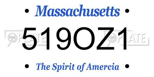 519OZ1 Massachusetts License Plate