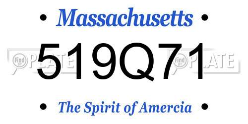 519Q71 Massachusetts License Plate