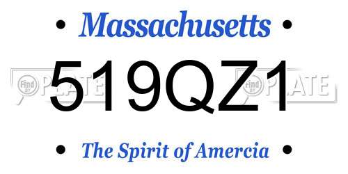 519QZ1 Massachusetts License Plate