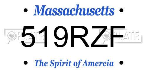 519RZF Massachusetts License Plate