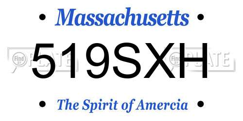 519SXH Massachusetts License Plate