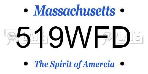 519WFD Massachusetts License Plate