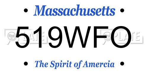 519WFO Massachusetts License Plate