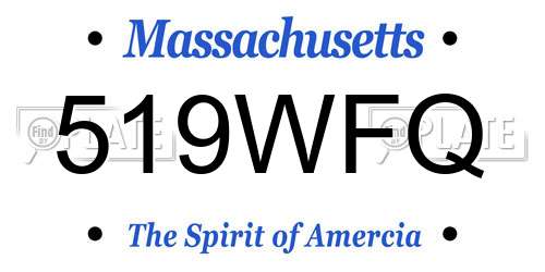 519WFQ Massachusetts License Plate