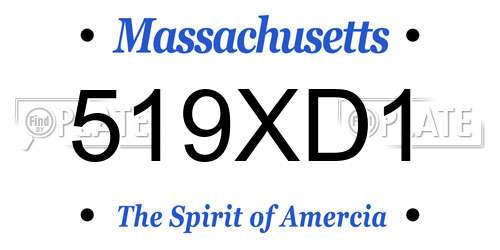 519XD1 Massachusetts License Plate