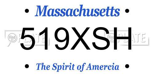 519XSH Massachusetts License Plate