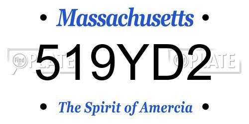 519YD2 Massachusetts License Plate