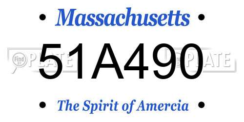 51A490 Massachusetts License Plate