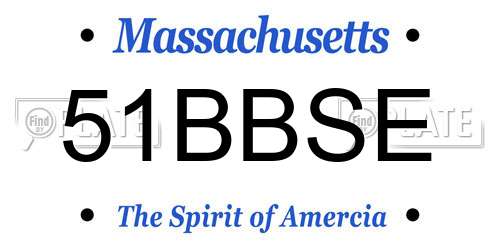 51BBSE Massachusetts License Plate