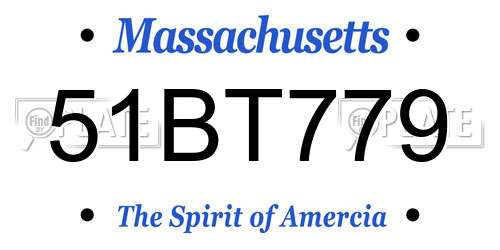51BT779 Massachusetts License Plate
