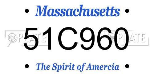 51C960 Massachusetts License Plate