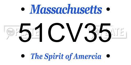 51CV35 Massachusetts License Plate