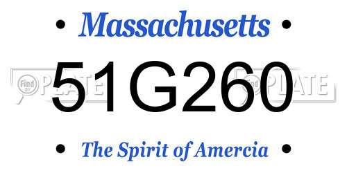 51G260 Massachusetts License Plate