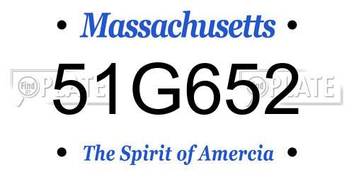 51G652 Massachusetts License Plate
