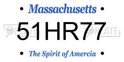 51HR77 Massachusetts License Plate