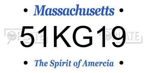 51KG19 Massachusetts License Plate