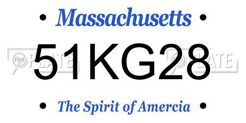 51KG28 Massachusetts License Plate