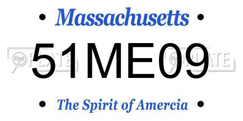 51ME09 Massachusetts License Plate