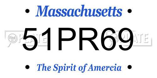51PR69 Massachusetts License Plate