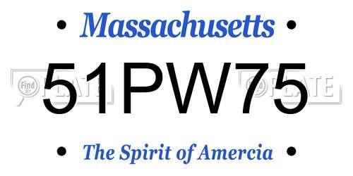 51PW75 Massachusetts License Plate