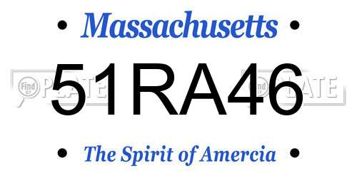 51RA46 Massachusetts License Plate