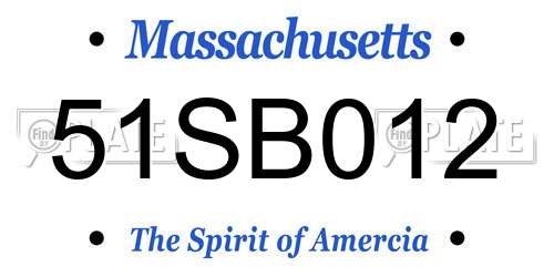 51SB012 Massachusetts License Plate
