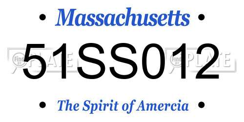 51SS012 Massachusetts License Plate