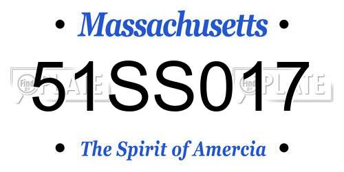 51SS017 Massachusetts License Plate