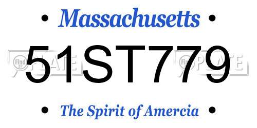 51ST779 Massachusetts License Plate