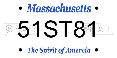 51ST81 Massachusetts License Plate