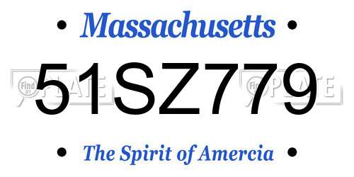 51SZ779 Massachusetts License Plate