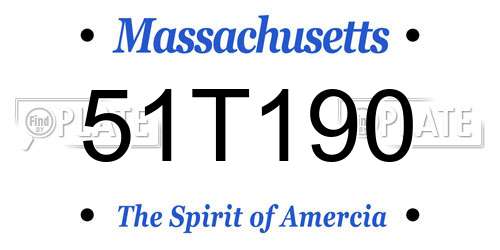 51T190 Massachusetts License Plate