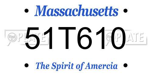 51T610 Massachusetts License Plate