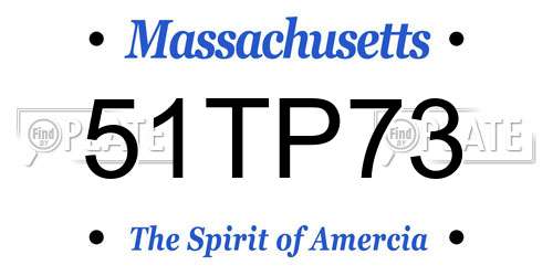 51TP73 Massachusetts License Plate