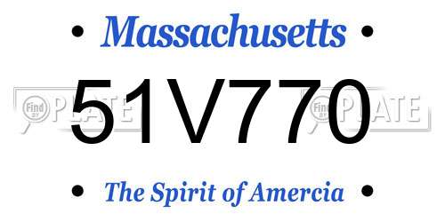 51V770 Massachusetts License Plate