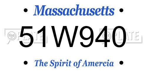 51W940 Massachusetts License Plate