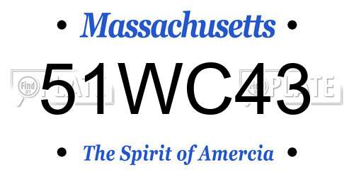 51WC43 Massachusetts License Plate