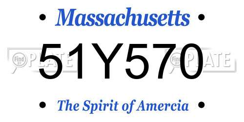 51Y570 Massachusetts License Plate
