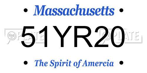 51YR20 Massachusetts License Plate