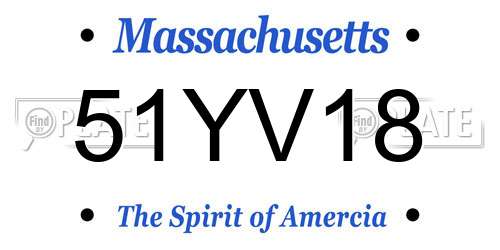 51YV18 Massachusetts License Plate