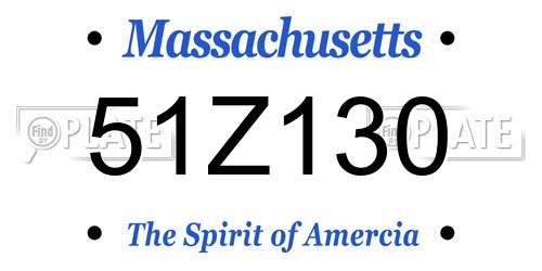 51Z130 Massachusetts License Plate