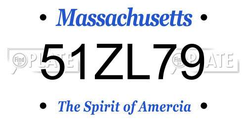 51ZL79 Massachusetts License Plate