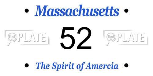52 Massachusetts License Plate