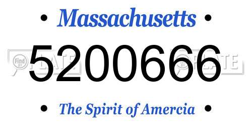 5200666 Massachusetts License Plate