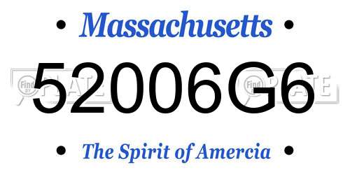 52006G6 Massachusetts License Plate