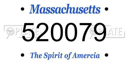 520079 Massachusetts License Plate