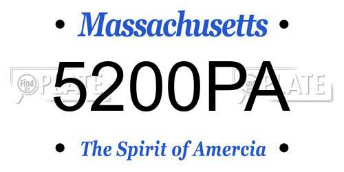 5200PA Massachusetts License Plate
