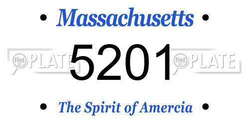 5201 Massachusetts License Plate