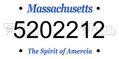 5202212 Massachusetts License Plate