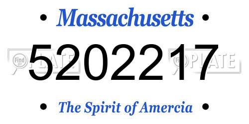 5202217 Massachusetts License Plate